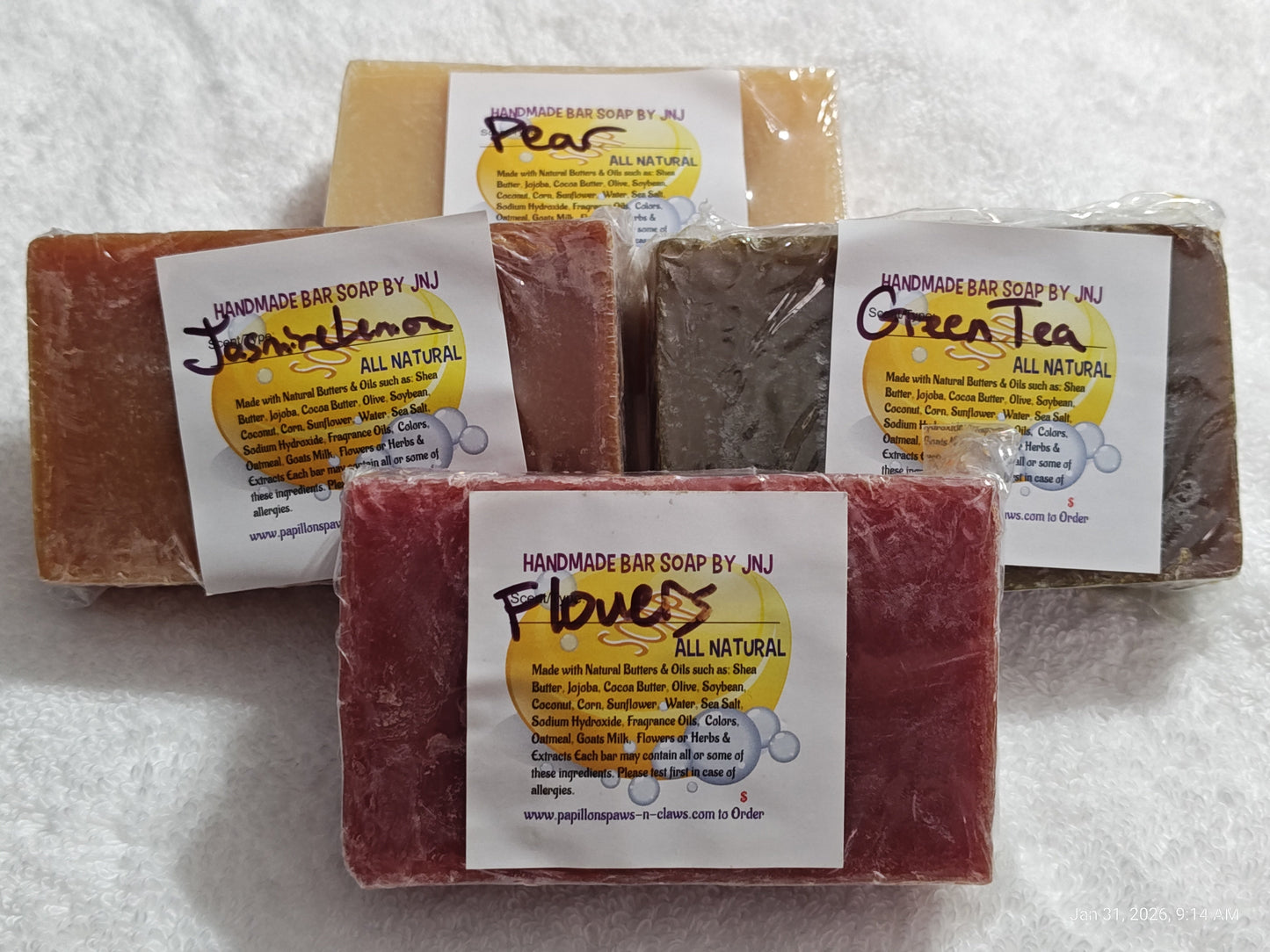 Handmade Soap Bar 4+oz All Natural, High Lather With essential Oils