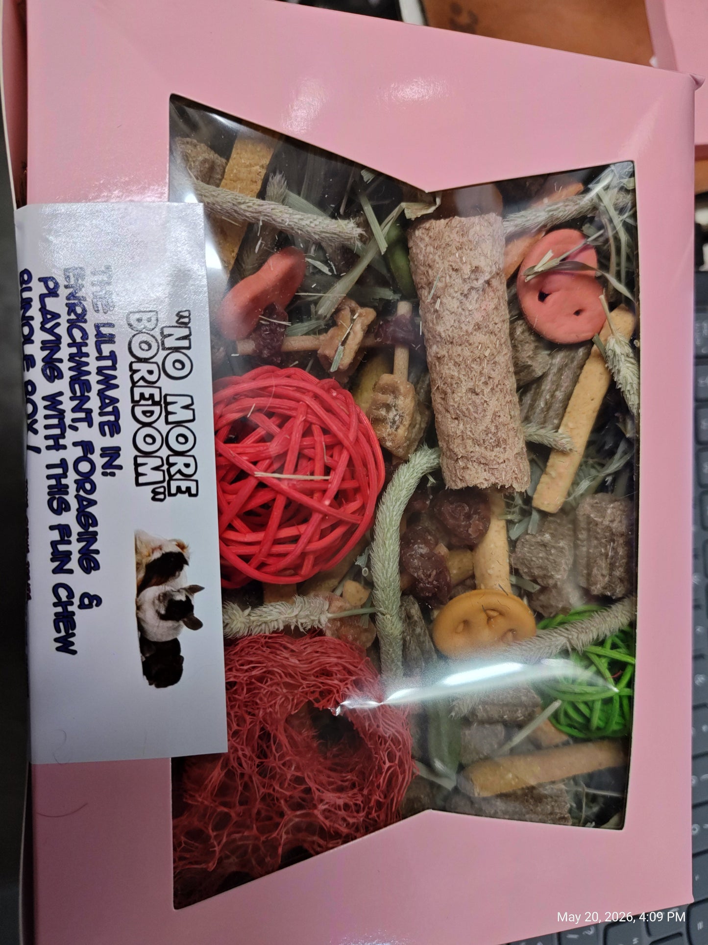 Fun ,Forage & Chew "No More Boredom" Box 12 OZ- Chinchillas, Guinea Pigs, Rabbits