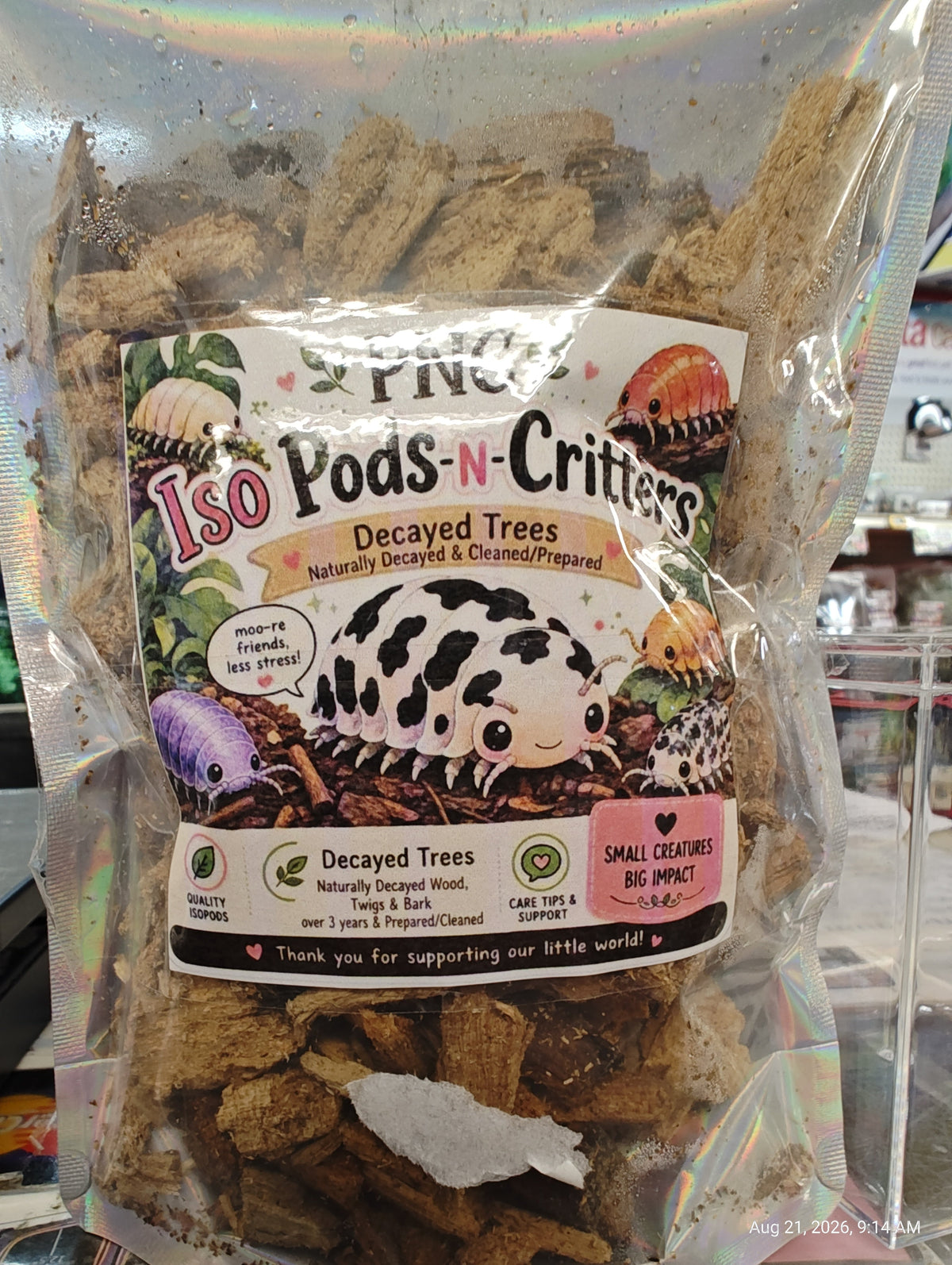 Isopod Decayed Hardwood Small Chunks Naturally Collected & Prepared