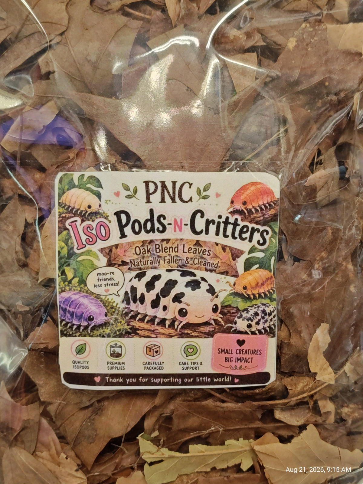 Isopod Oak Leaf Mix Naturally Collected ,Cleaned & Prepared