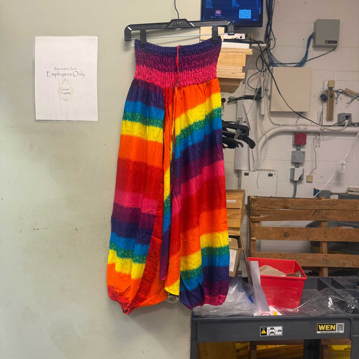 Pantalones tipo mono de harén arcoíris Alibaba