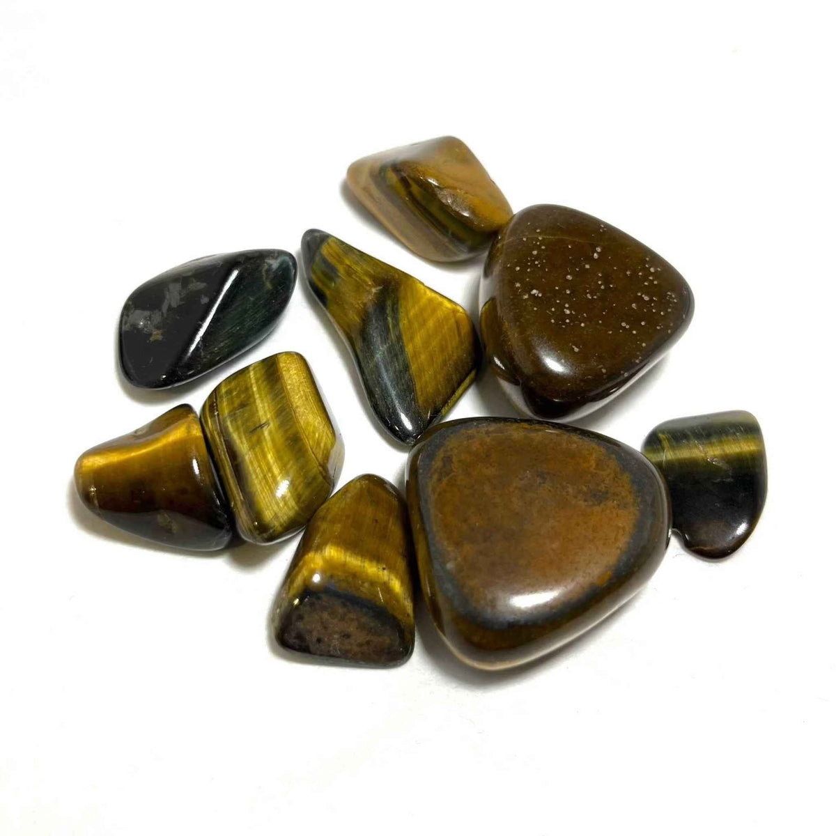 Piedra de bolsillo pulida de ojo de tigre