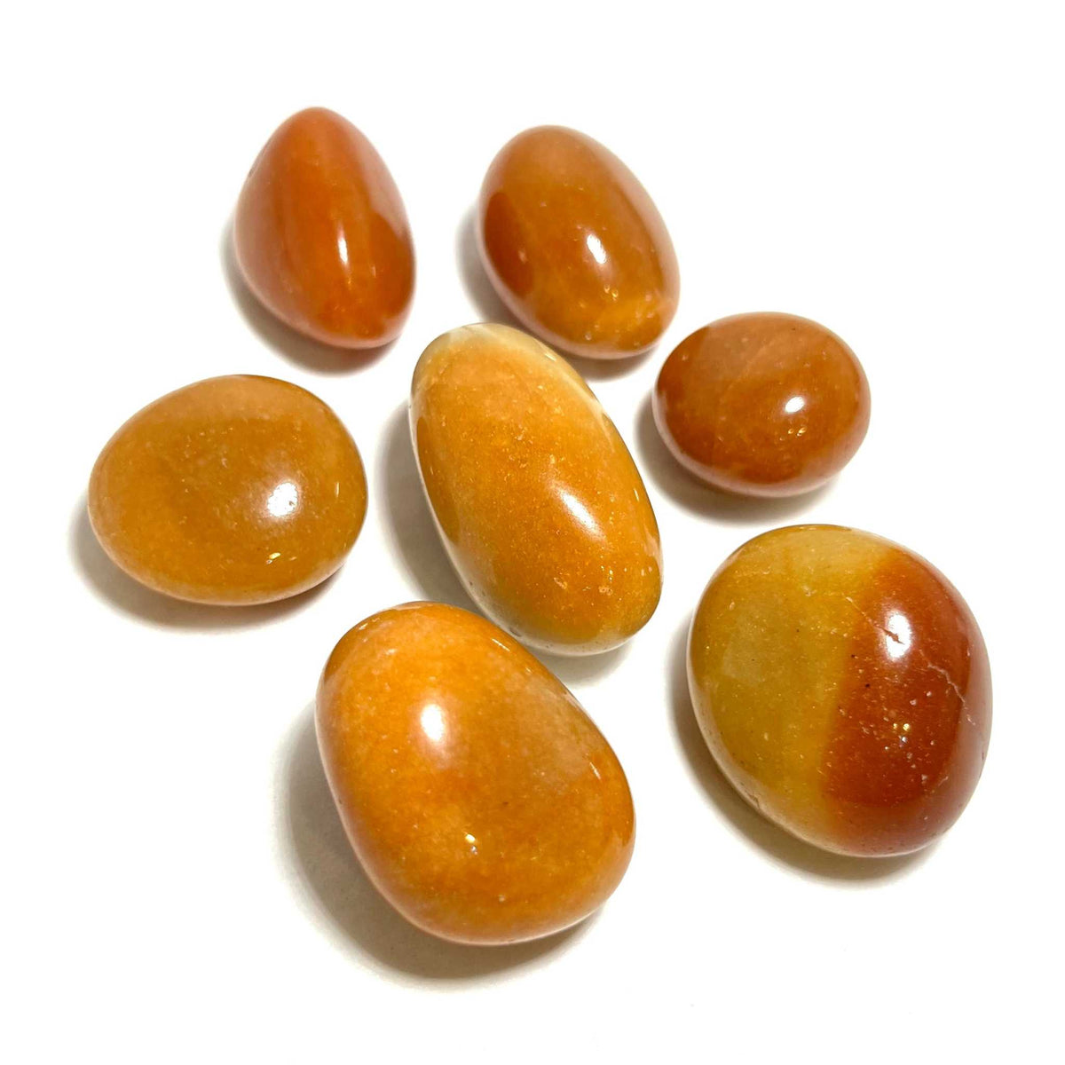 Piedra de aventurina naranja pulida
