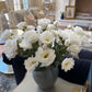 Ramo de lisianthus blanco | Tallo floral artificial de 21" | Flor artificial