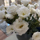 Ramo de lisianthus blanco | Tallo floral artificial de 21" | Flor artificial