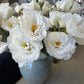 Ramo de lisianthus blanco | Tallo floral artificial de 21" | Flor artificial
