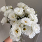 Ramo de lisianthus blanco | Tallo floral artificial de 21" | Flor artificial
