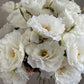 Ramo de lisianthus blanco | Tallo floral artificial de 21" | Flor artificial