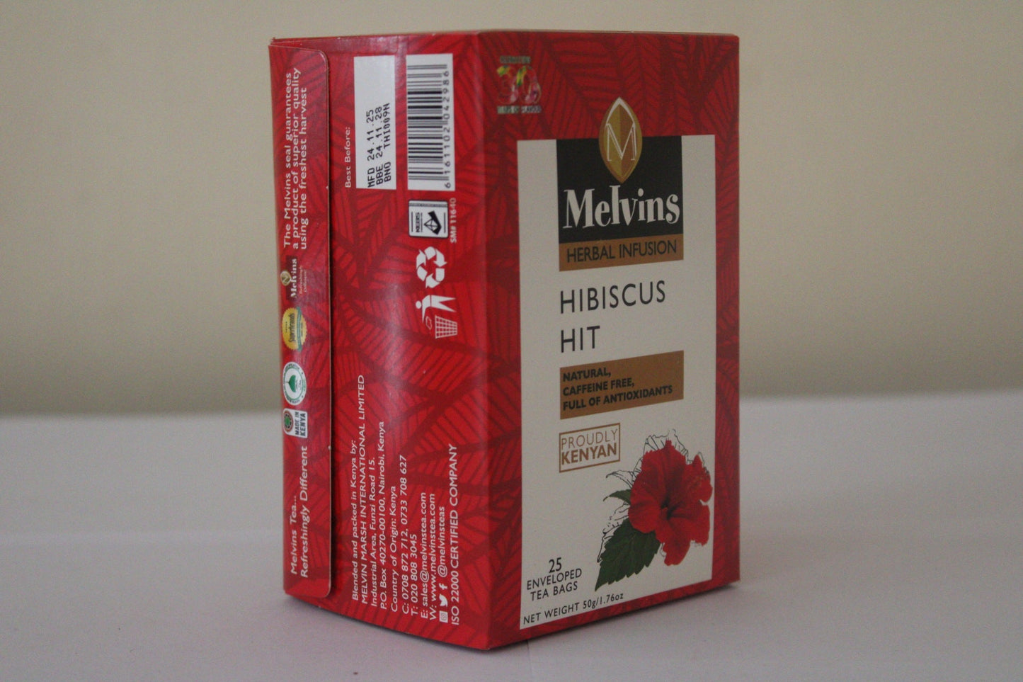 MELVINS HIBISCUS TEABAGS 20'S TAGGED