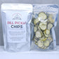 Chips de pepinillos eneldo liofilizados