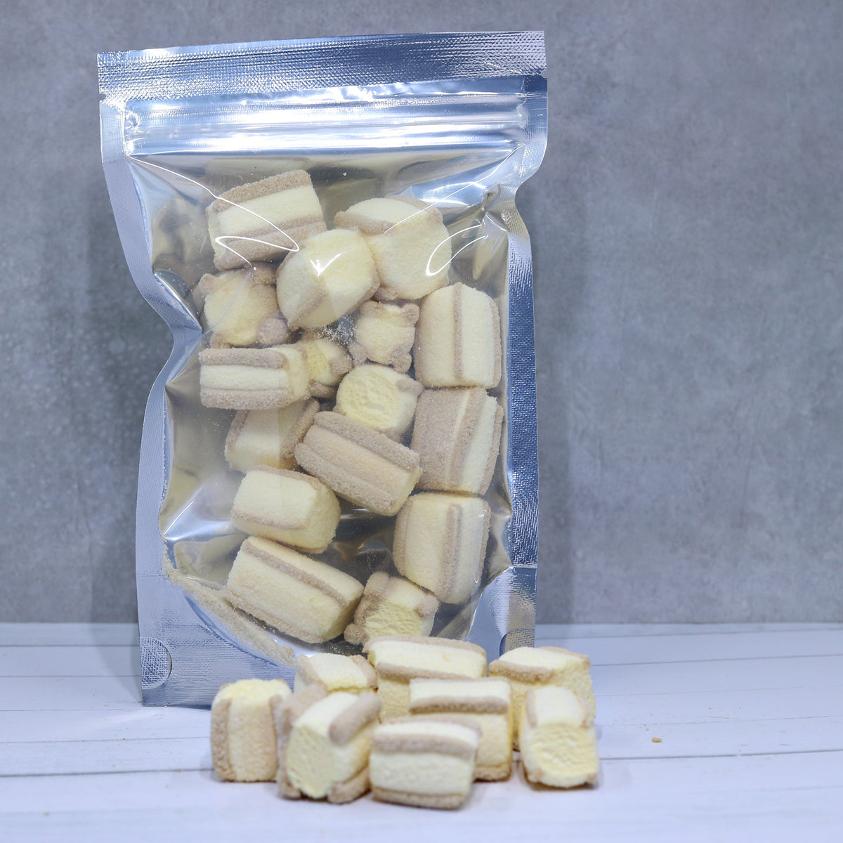 Malvaviscos de churro de canela liofilizados