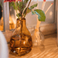 Amber Handblown Glass Bottle
