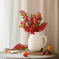 Artificial Fruit Berry Stem in Red 17" Tall Silk Plant