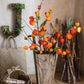 Artificial Makino Fruit Stem in Orange Red 39" Tall Silk Plant