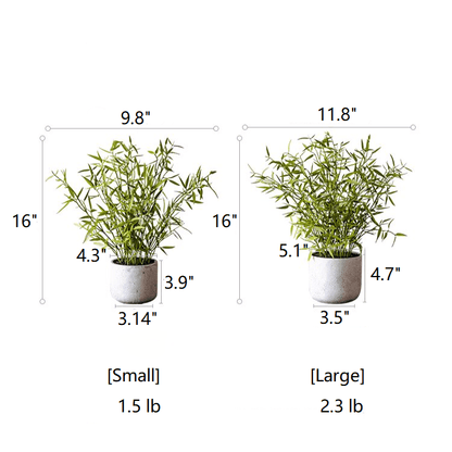 Realistic Mini Bamboo Leaf Potted Plant