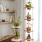 Wooden Rope Hanging Plant Shelf