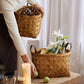 Rustic Handwoven Woodchip Basket