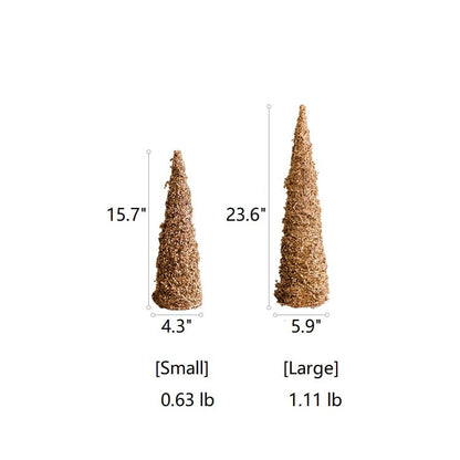 Christmas Rattan Cone Tree in Gold