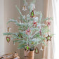 Cedar Fir Tree Snow Flocked Christmas Tree in Paper Wrapped Base