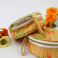 Coral Basket Jewelry Pouch