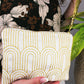 Josephine Embroidered Gold and White Wristlet Purse