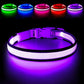 LED Dog Collar USB Rechargeable Light Up Safety Collar - All Colors/ Sizes