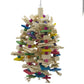 Large Parrot Chew Toy Wooden Bird Blocks Hanging Cage Toy Macaw African Grey