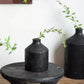 Black Wooden Vase Narrow Neck Decorative Bottle