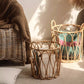 Bohemian Open-Weave Rattan Basket