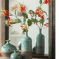 Faux Fire Lily Stem 31.9" Tall