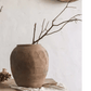 Round Earthenware Brown Pot