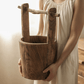 Old-fashioned Wooden Round Bucket