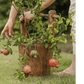 Old-fashioned Wooden Round Bucket