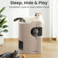Made4Pets 2-Story Indoor Cat House Cube Bed Tunnel Condo