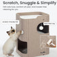Made4Pets 2-Story Indoor Cat House Cube Bed Tunnel Condo