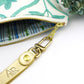 Mayfair Aqua Botanical Embroidered Wristlet Purse