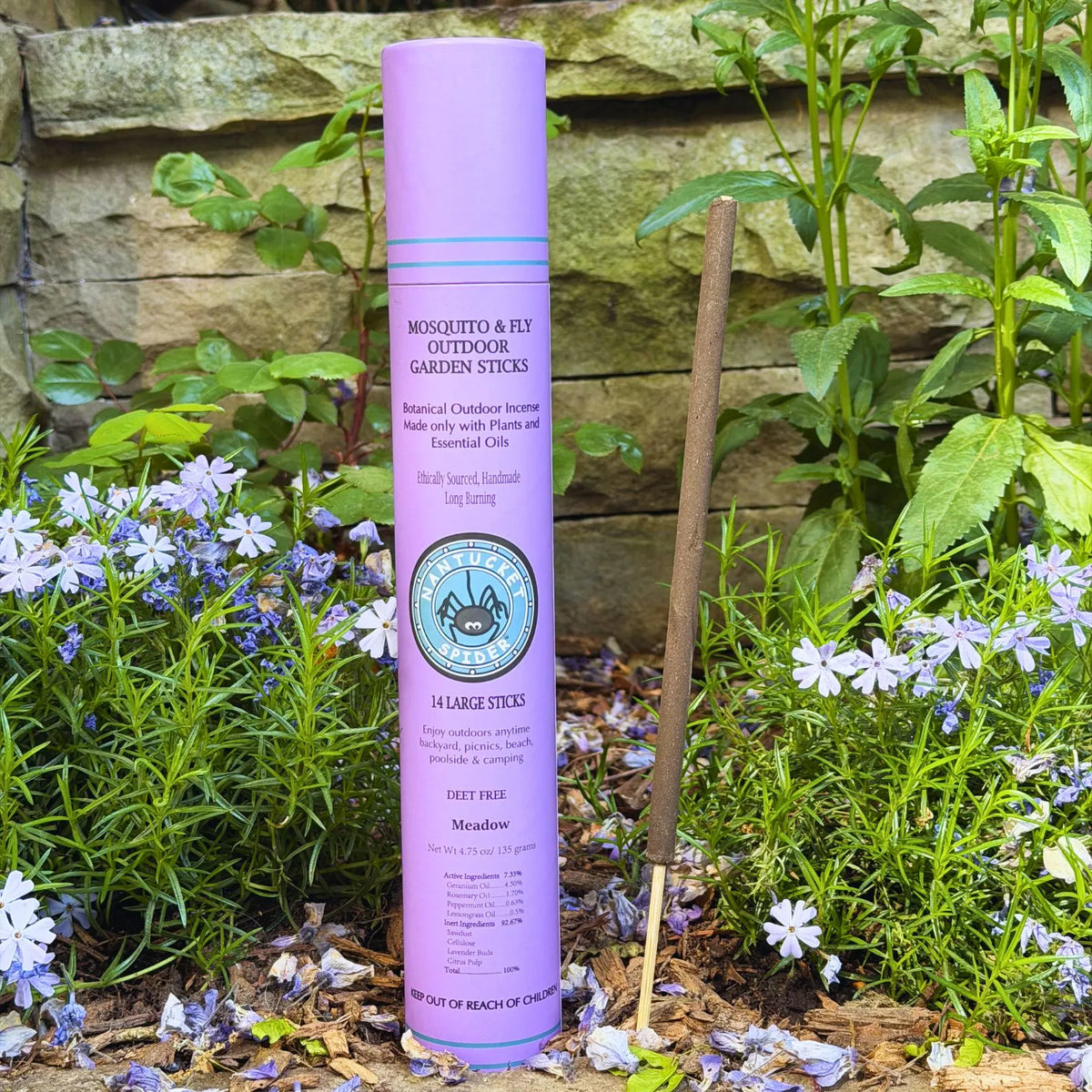 Varillas de incienso para exteriores y jardín repelente de mosquitos y moscas (tubo de 14 varillas)