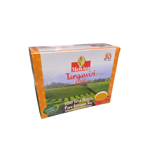 Melvins Tangawizi (Ginger) Chai - 100 Tea Bags, Pure Kenyan  Ginger Tea