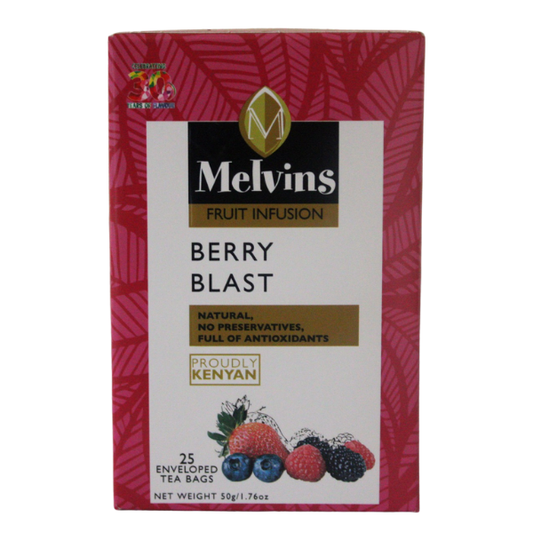 MELVINS BERRY BLAST TEA BAGS 25's TAGGED