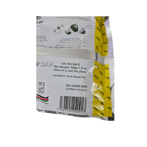 Melvins Pure Kenya Chai Black Tea - 100 Tea Bags, Caterin Pack