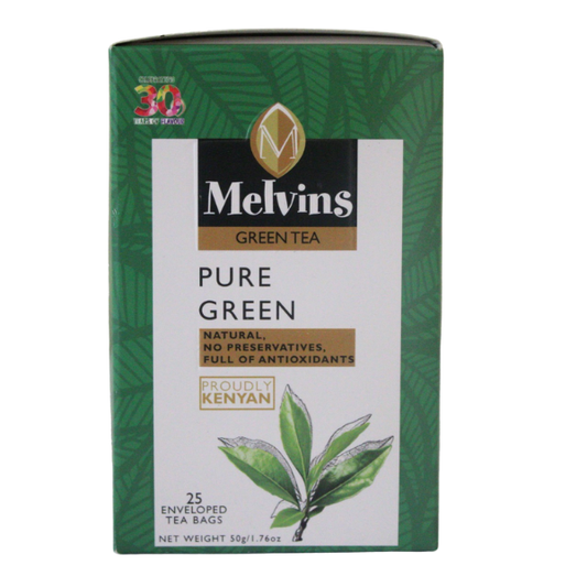 MELVINS PURE GREEN TEA TEABAGS 25'S