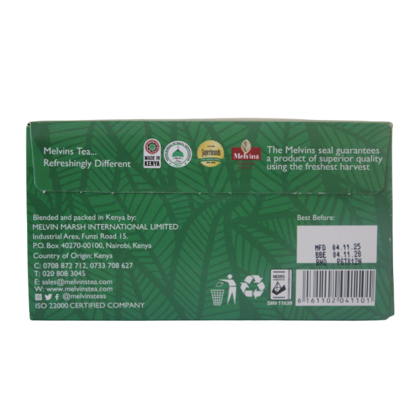 MELVINS PURE GREEN TEA TEABAGS 25'S