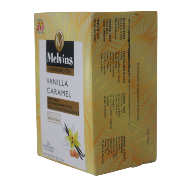 MELVINS VANILLA CARAMEL TEABAGS 25'S