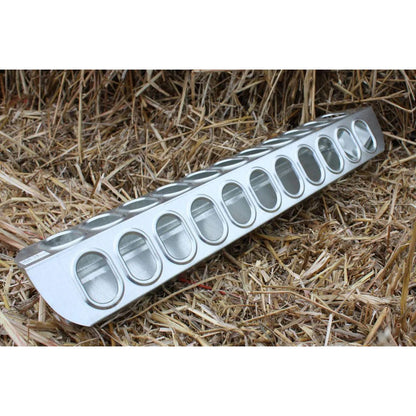 Miller Galvanized Slide Top Poultry Feeder for Chickens & Birds 18"