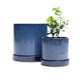 Cosmos Blue 3" Ceramic Plant Pot and Saucer
