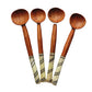 Handmade Striped Bone Handle Wooden Spoon (Qty 1)