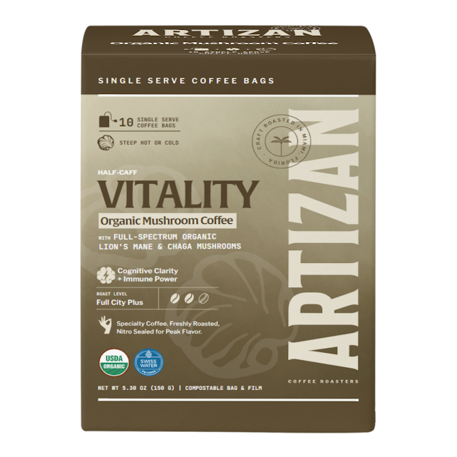 Organic Mushroom Coffee Singles Vitality with Lions Mane & Chaga