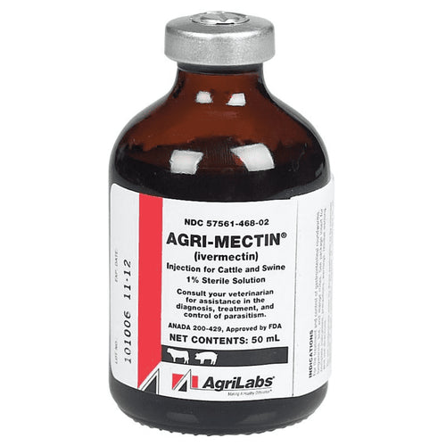 AgriLabs Agri-Mectin Ivermectin Injection for Cattle And Swine 50mL