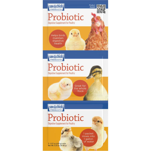 Sav-A-Chick Probiotic Digestive Health Supplement Poultry 3PCK