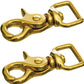 Horse Tack Brass-Plated Trigger Snap Square Eye Snap Loop Eye 2-1/2" 2-Pack
